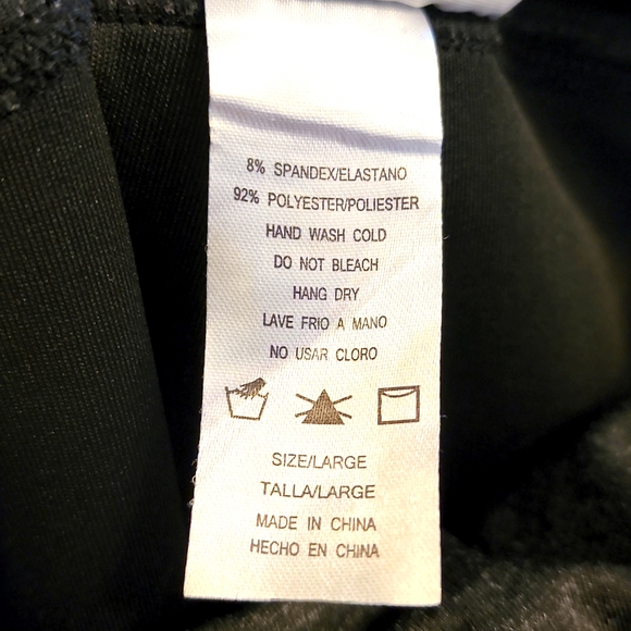 TRENDZ Gray, Black And White Leggings With Sheer Fabric at Front of Knee Sz Larg - Picture 6 of 6